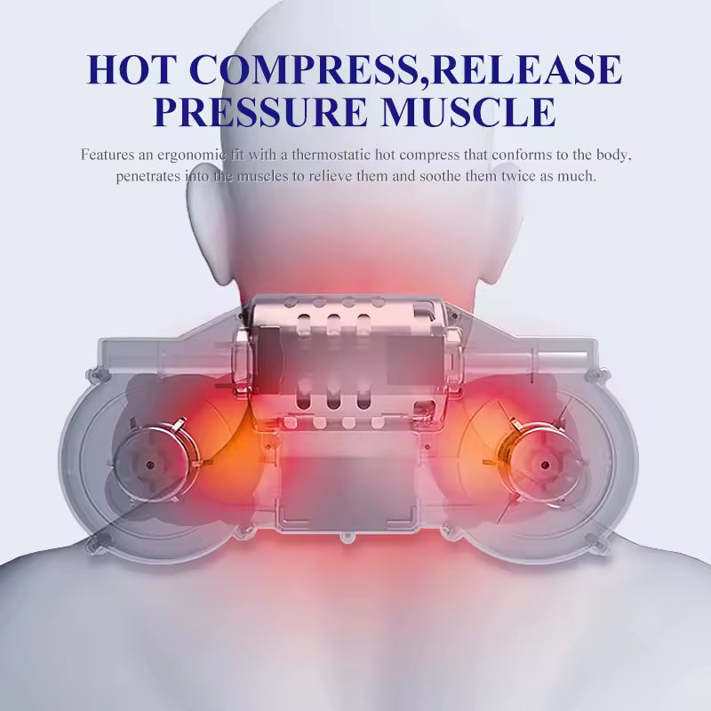 Multifunctional neck and shoulder massager with adjustable heat & massage functions