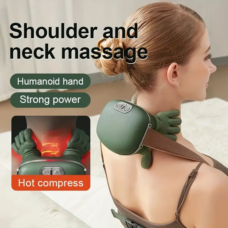 Hand Shaped Heated Neck & Shoulder Massager Therapy