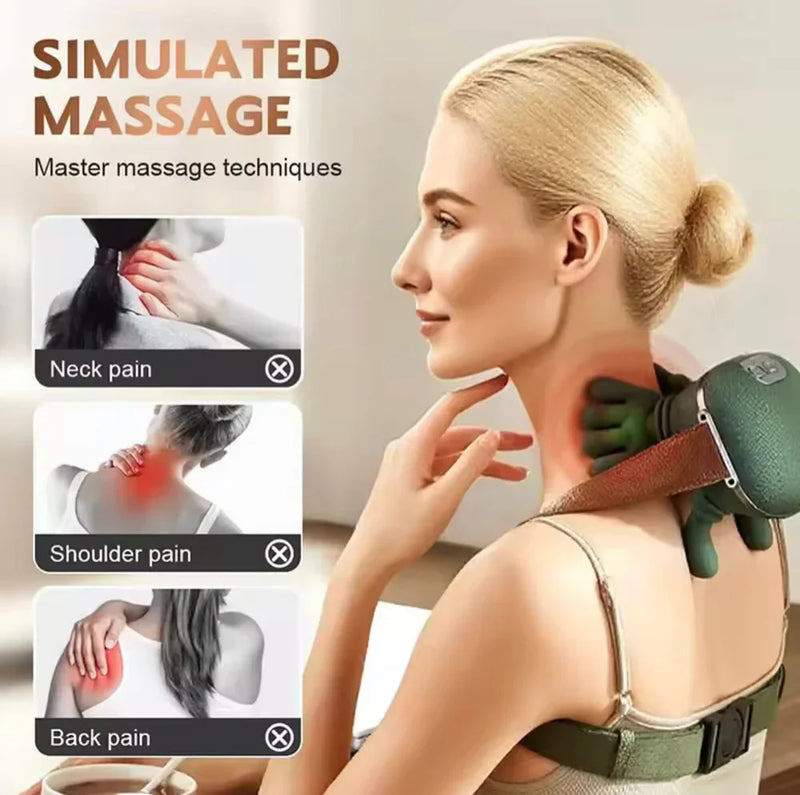 Hand Shaped Heated Neck & Shoulder Massager Therapy