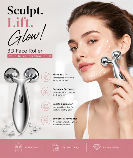 3D Face Massager, Body Slimming Roller Face Roller Sculpting Firmer Shaper Tighten Skin Care Tool